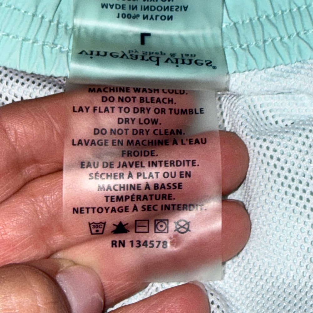 Vineyard Vines Swim Trunks Men L Mint Green EUC Mesh Lined Drawstring Beach - Picture 6 of 9